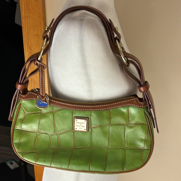 Dooney & Bourke Handbags - Rare Vintage Dooney & Bourke Green Croc Embossed Leather  Shoulder Bag